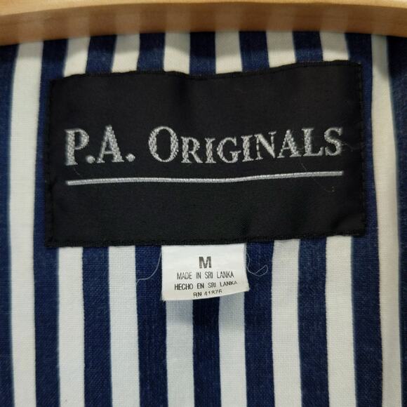 Vintage PA Originals Mens Hooded Jacket Coat Size M Blue White Snaps Front - Picture 12 of 13